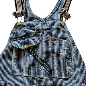 Vintage Key Imperial Bib Overalls Size 30 X 29 Blue Striped Coveralls Workwear